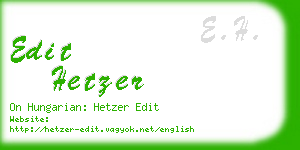 edit hetzer business card